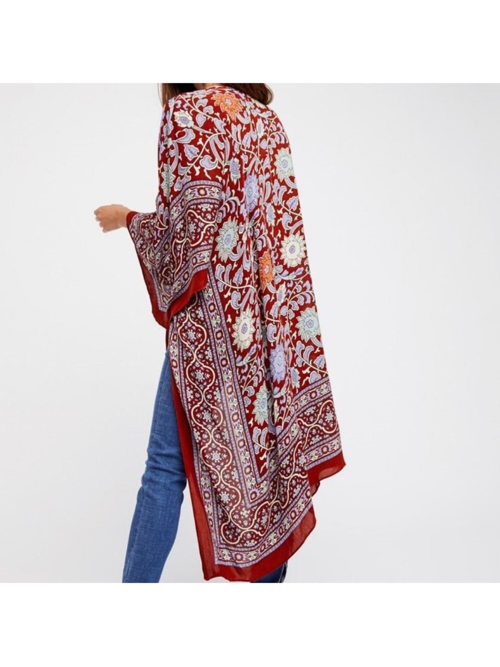 Free People Magic Dance Border Print Duster Kimono OS